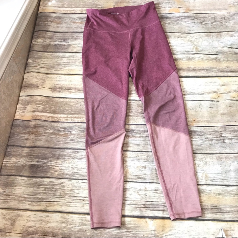 Old Navy Active Pink Purple Diagonal Colorblock Leggings